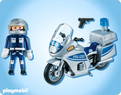 Polizeimotorrad mit Blinklicht – box_back