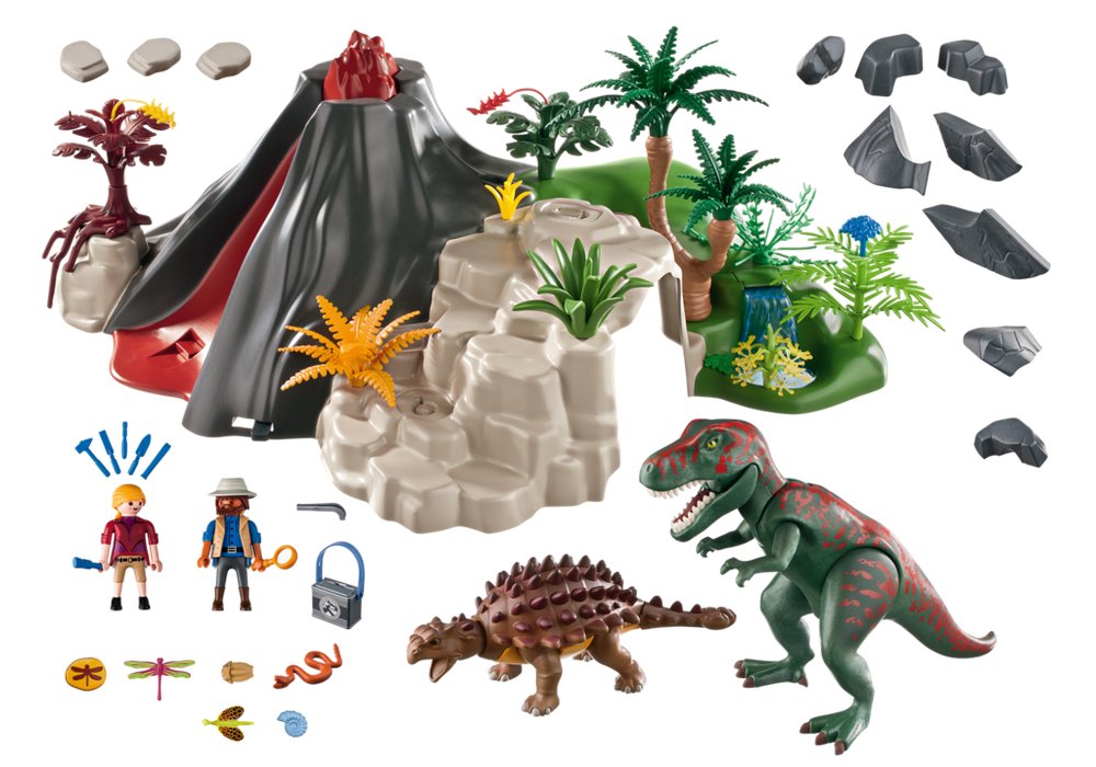 Volcano with Tyrannosaurus – box_back