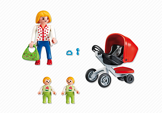 Mother with Twin Stroller – box_back
