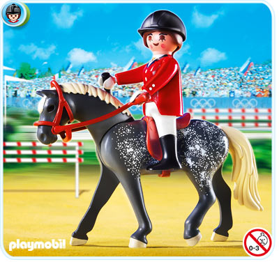 Trakehner Horse with Equestrienne and Stable