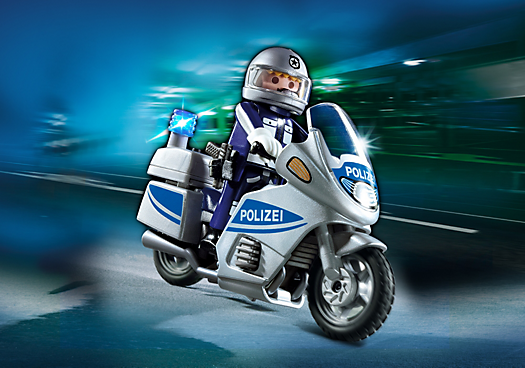 Polizeimotorrad mit Blinklicht