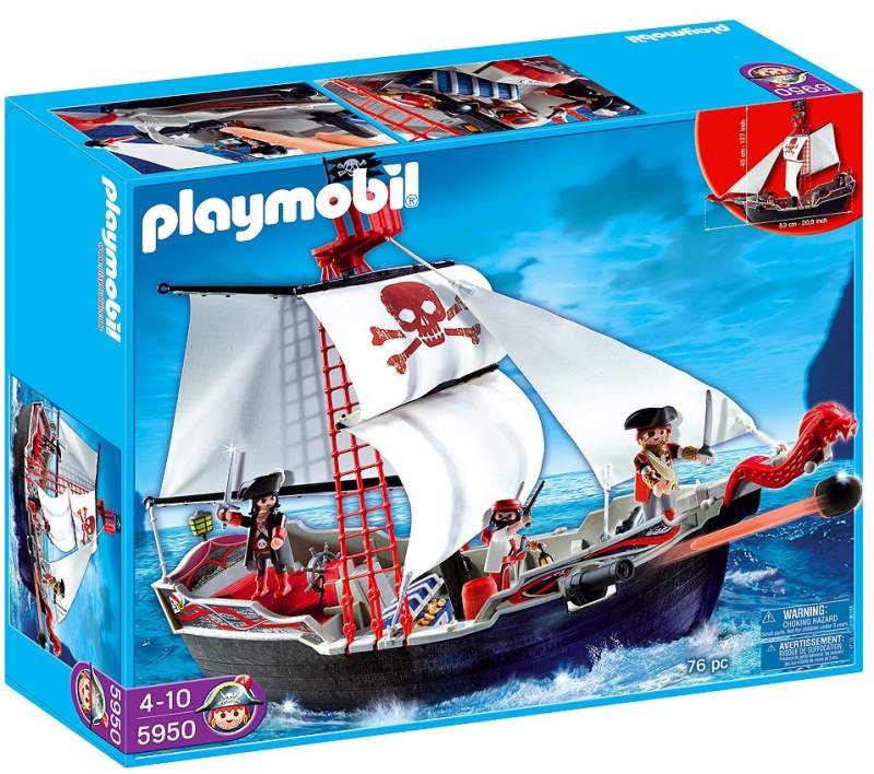 Pirate Ship, White and Red