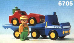 Flat-Bed Truck With Car