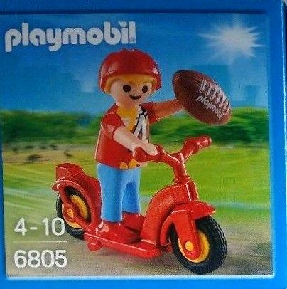 Boy with Scooter and Ball