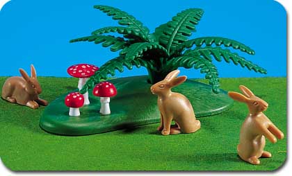 Fern, Toadstool, 3 Hares