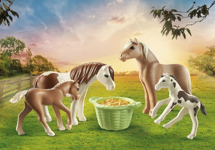 2 Island Ponys mit Fohlen